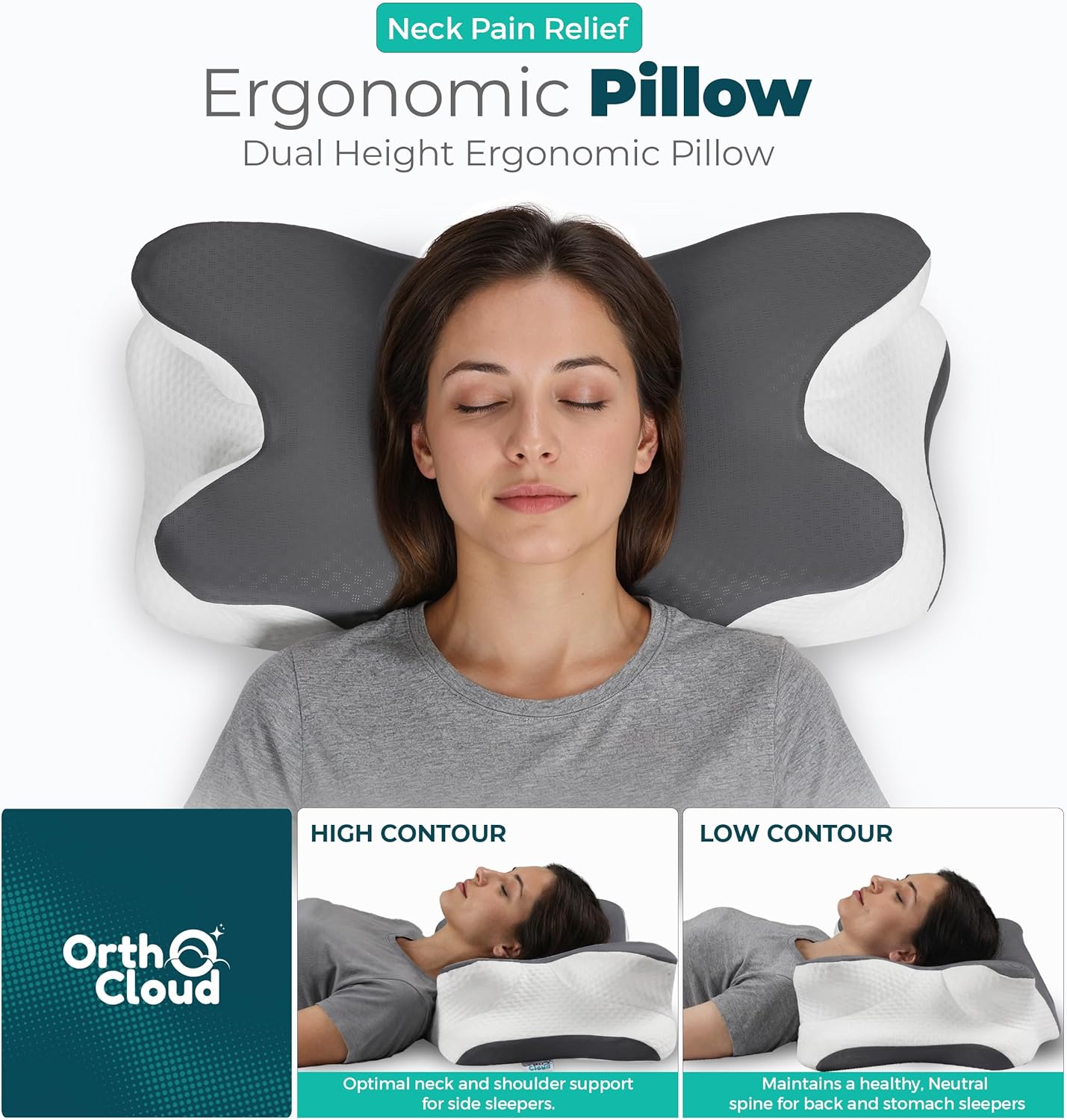 Orthopedic Memory Foam Pillow for Neck Support & Better Sleep