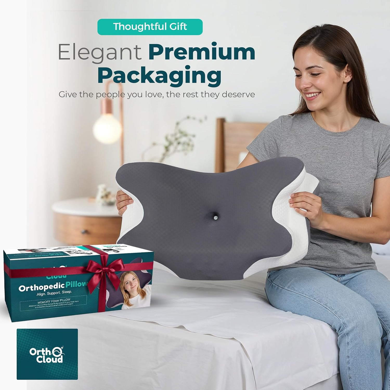 Orthopedic Memory Foam Pillow for Neck Support & Better Sleep