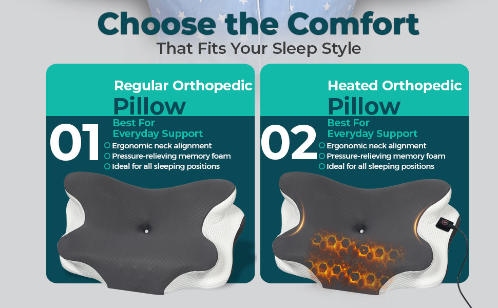 Orthopedic Memory Foam Pillow for Neck Support & Better Sleep
